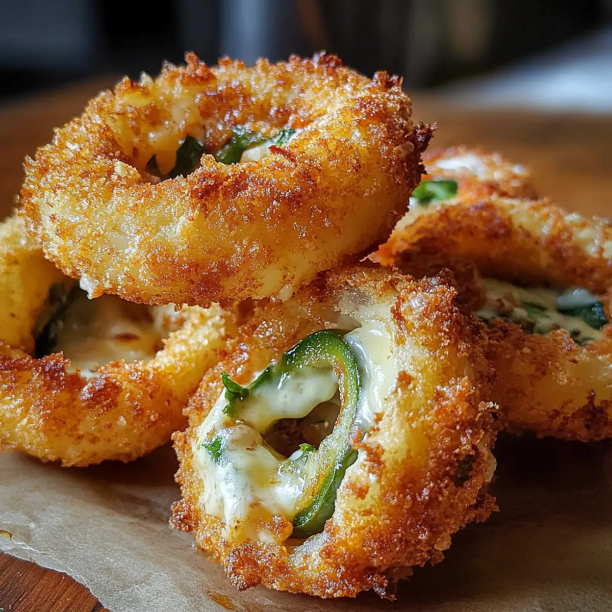 Jalapeño-Popper-gefüllte Zwiebelringe für echte Snackliebhaber