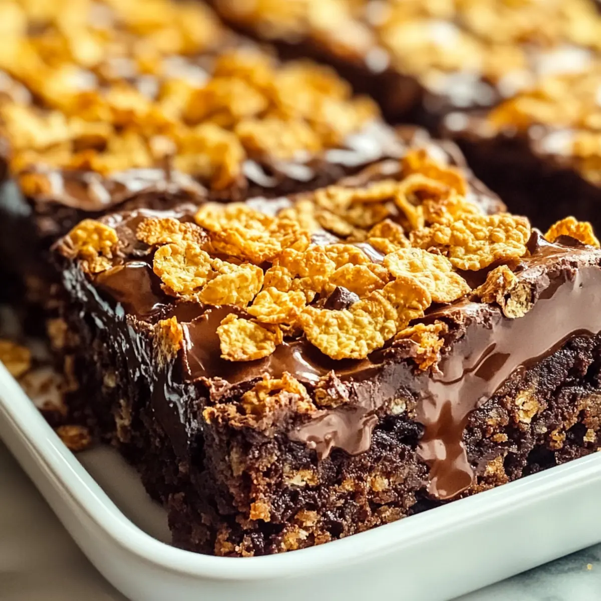 Schnelle Karamell-Maisflocken-Brownies zum Verlieben