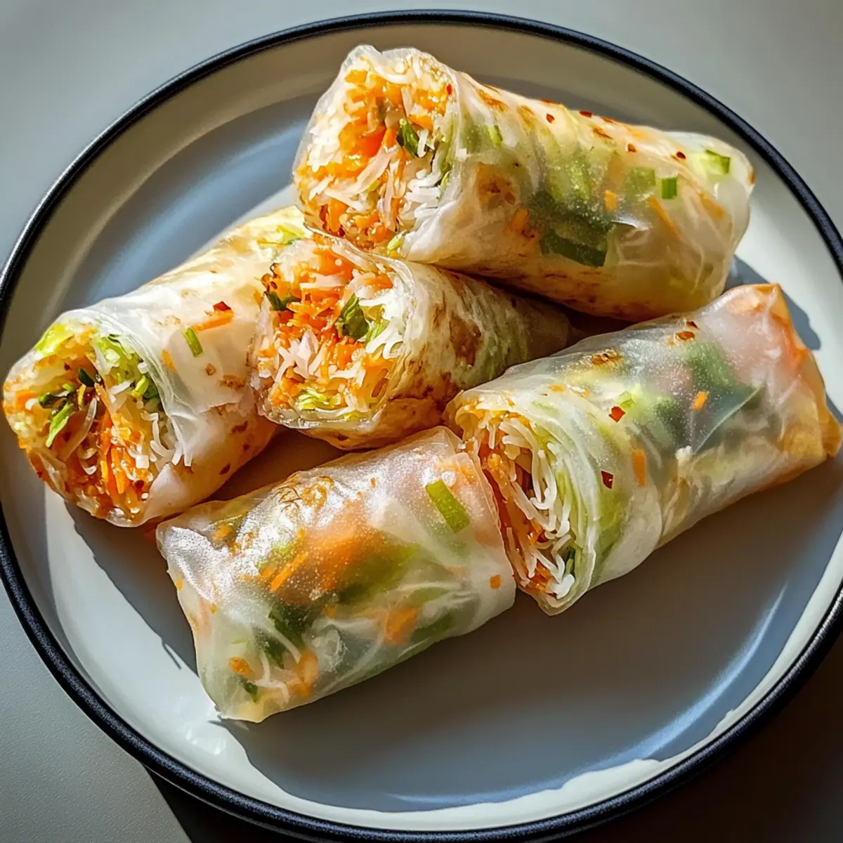 Reisblatt-Nudelrollen aus der Heißluftfritteuse