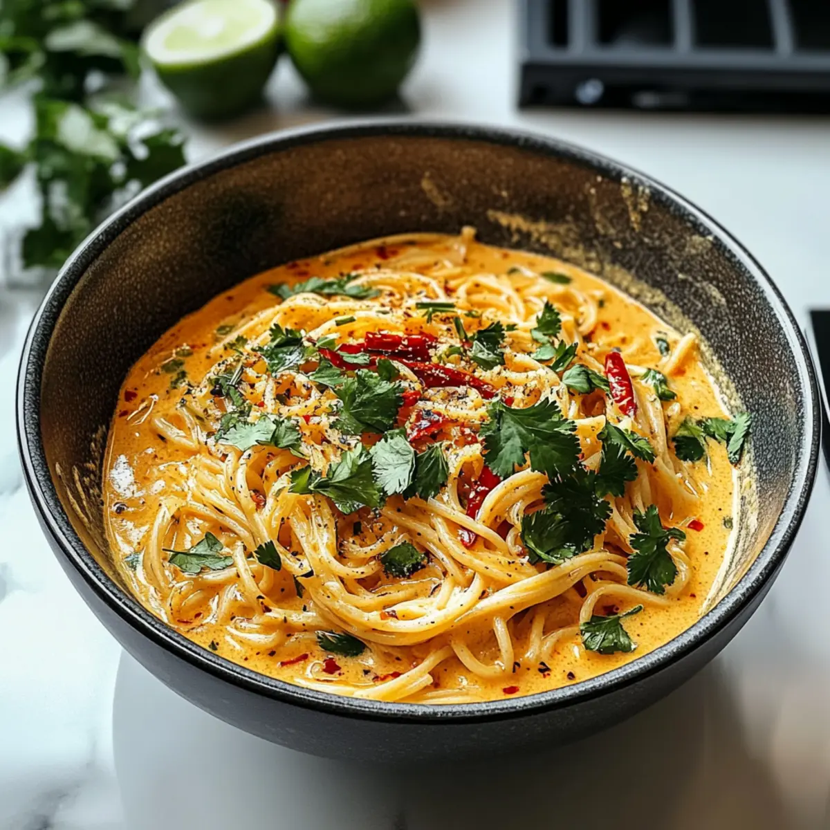 Scharfe Kokosnussnudeln für feurige Geschmacksliebhaber