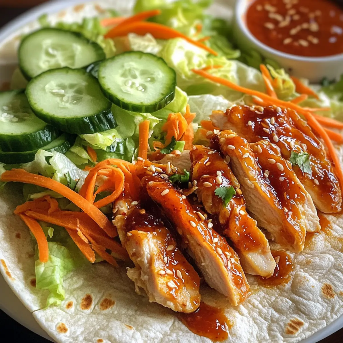 Süße Chili Hühnchen Wraps für schnellen Genuss