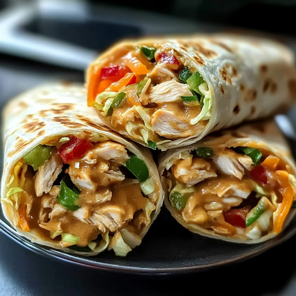 Thai Erdnuss-Hühnchen-Wraps in nur 30 Minuten