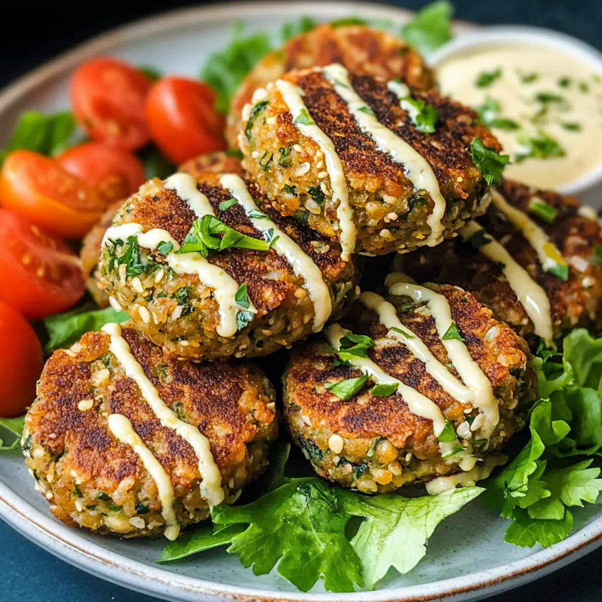 Krosse Veganer Falafel mit Tahini-Dip