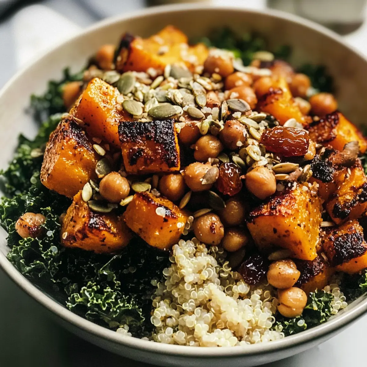 Veganer gerösteter Herbsternte-Salat für Genießer