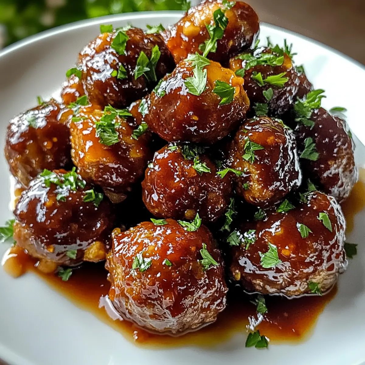 Whiskey-Pfirsich-BBQ-Fleischbällchen für jedes Fest