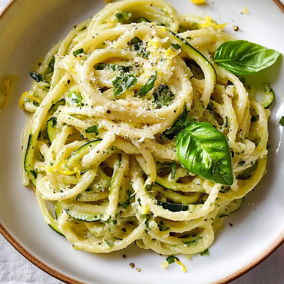Schnelle Zucchini-Nudeln mit cremiger Sauce