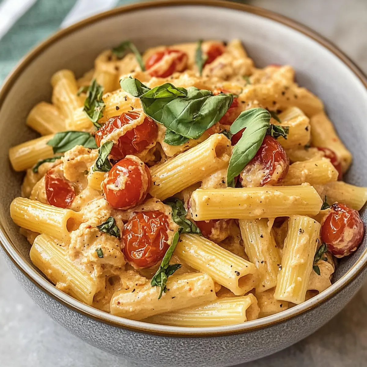 Gebackene Hummus-Pasta für schnelle Dinner-Momente