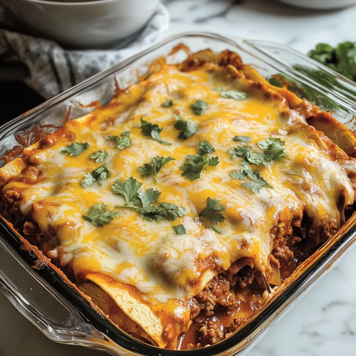 Rindfleisch-Enchilada-Auflauf für deine Familie