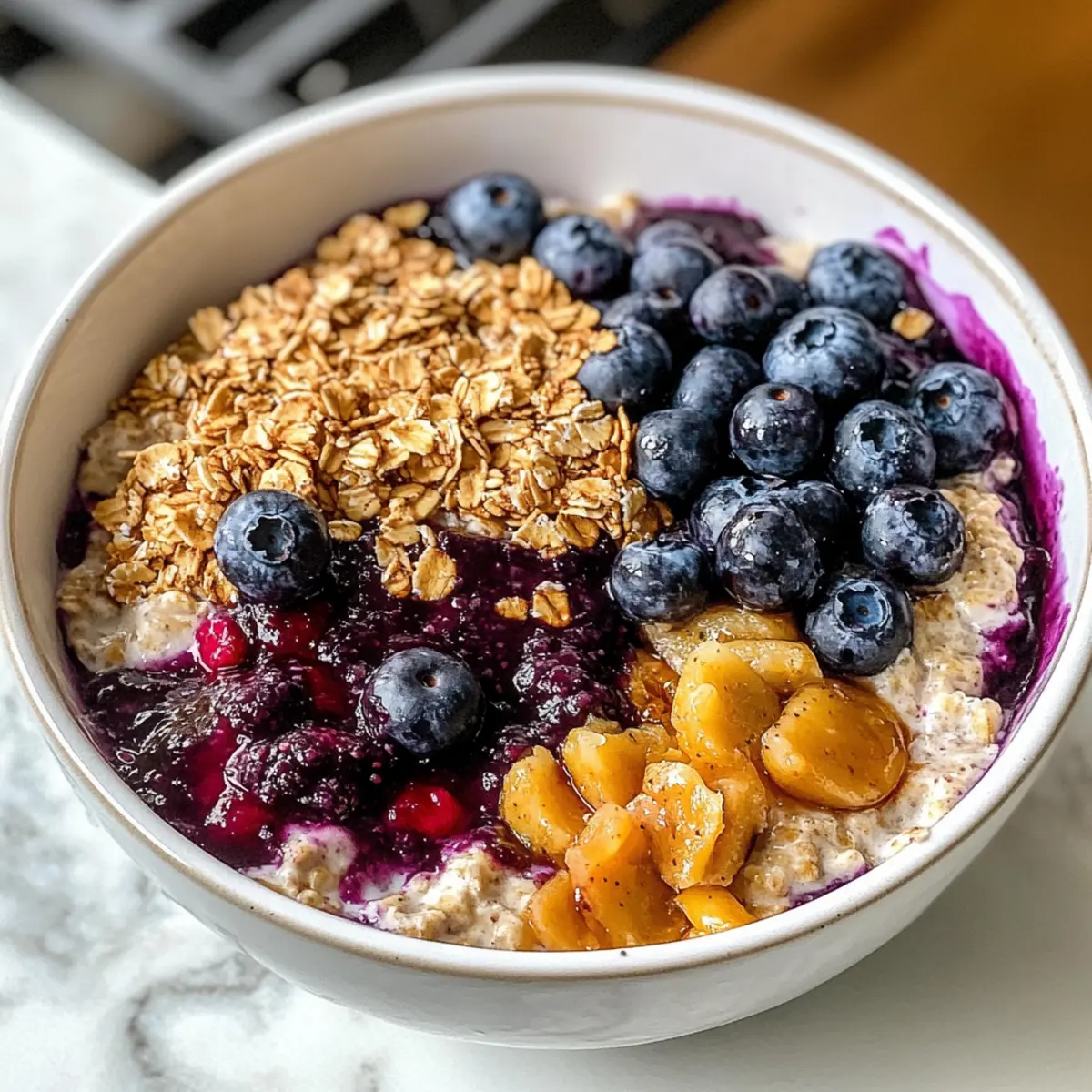 Blaubeer-Pie Übernacht-Haferflocken für den perfekten Start