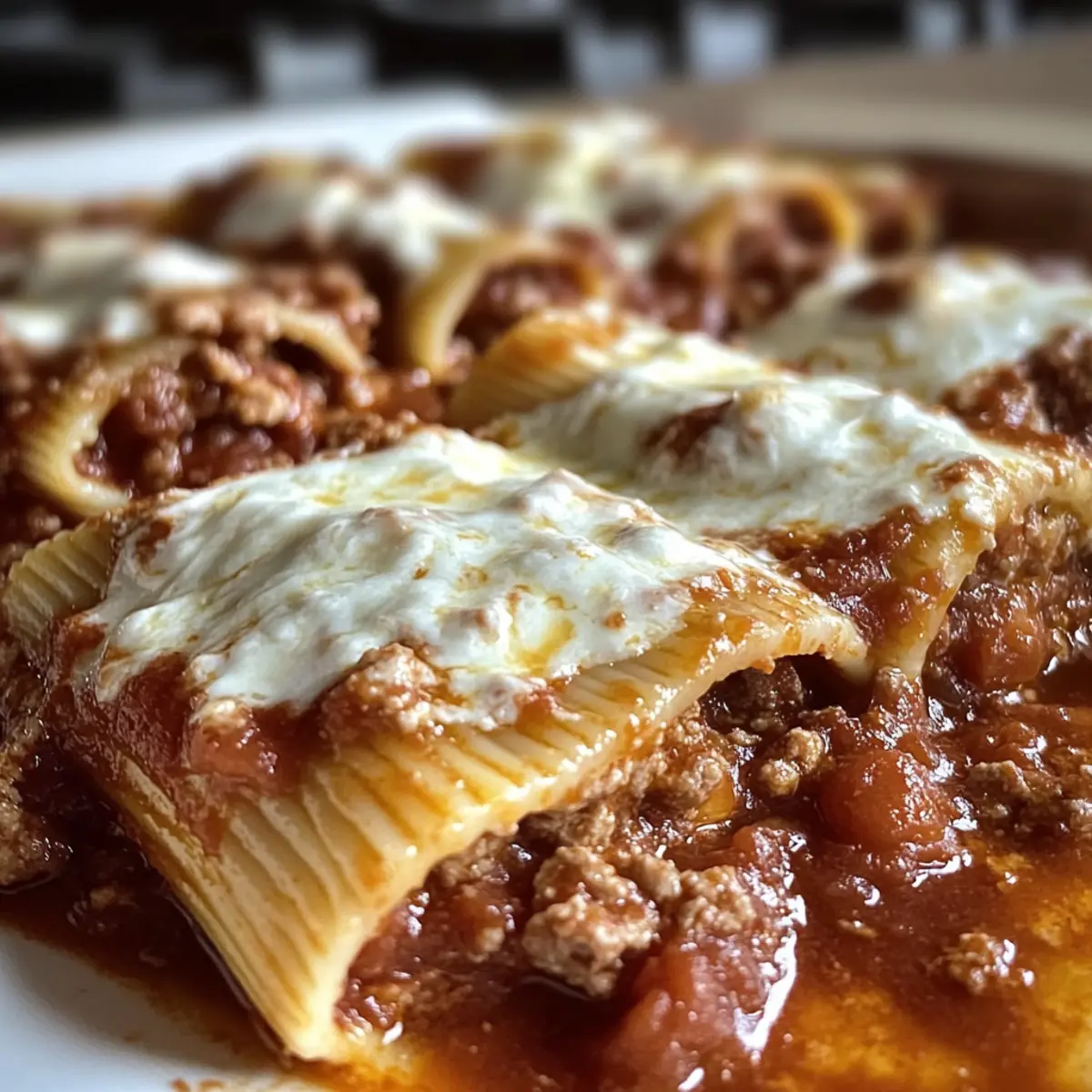 Käsegefüllte Manicotti mit aromatischer Fleischsoße