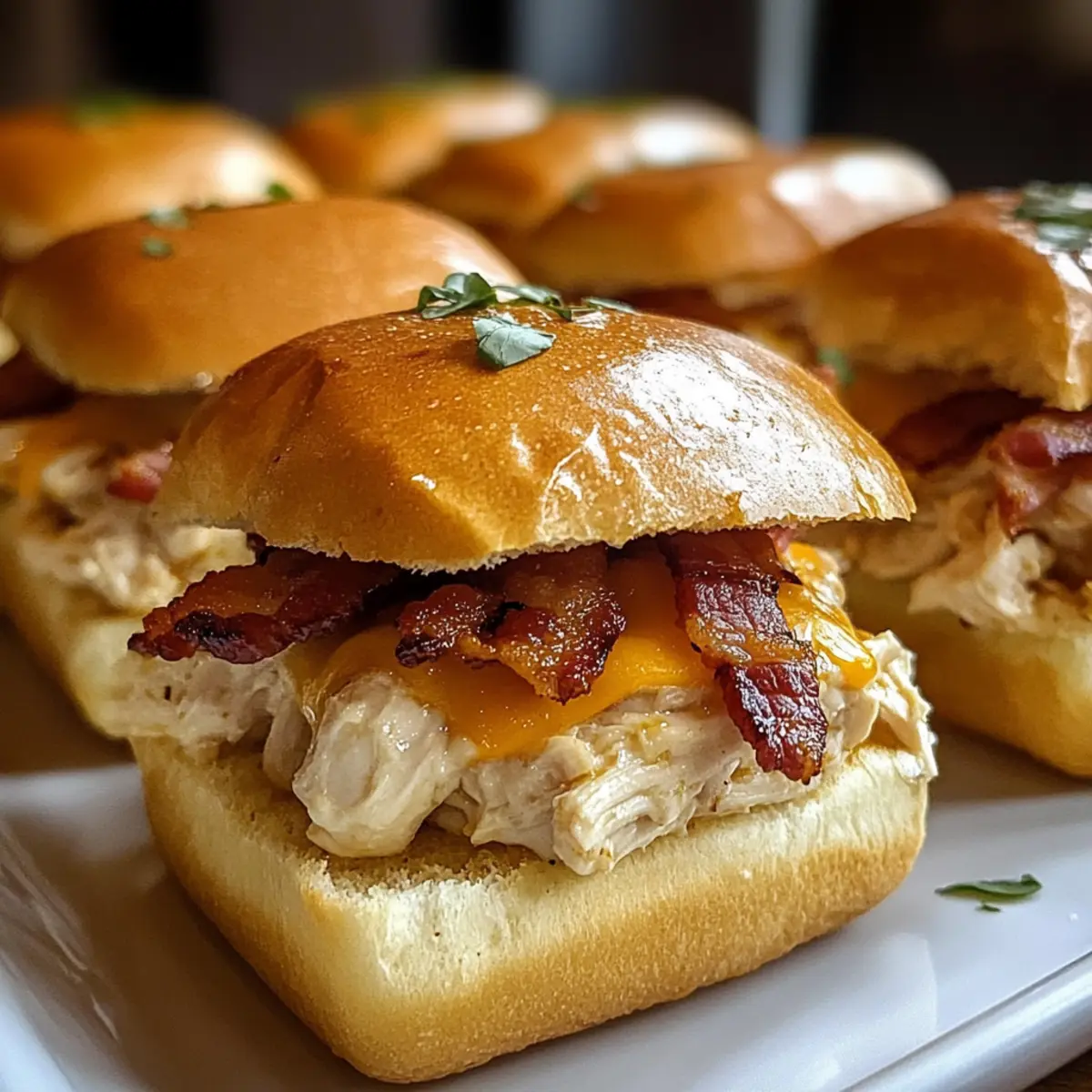 Hühnchen Speck Ranch Sliders für den perfekten Snack
