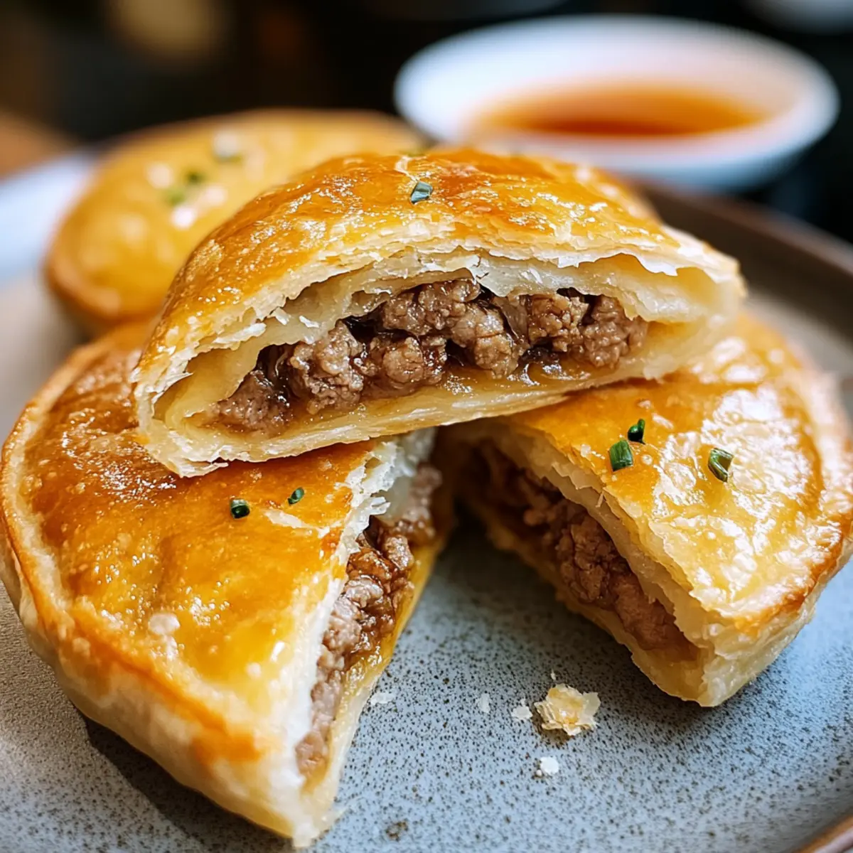 Knusprige Fleisch-Rindfleisch-Pasteten ganz einfach