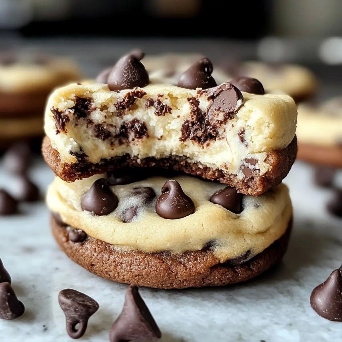 Schokoladenstückchen-Käsekuchen-Kekse leicht gemacht