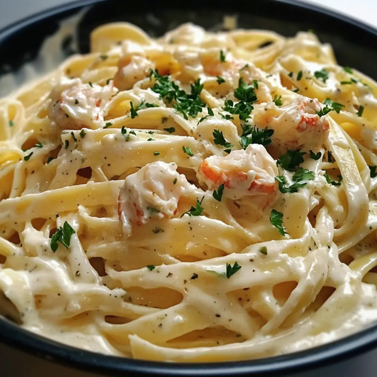 Cremige Krabben-Fettuccine Alfredo für Genießer