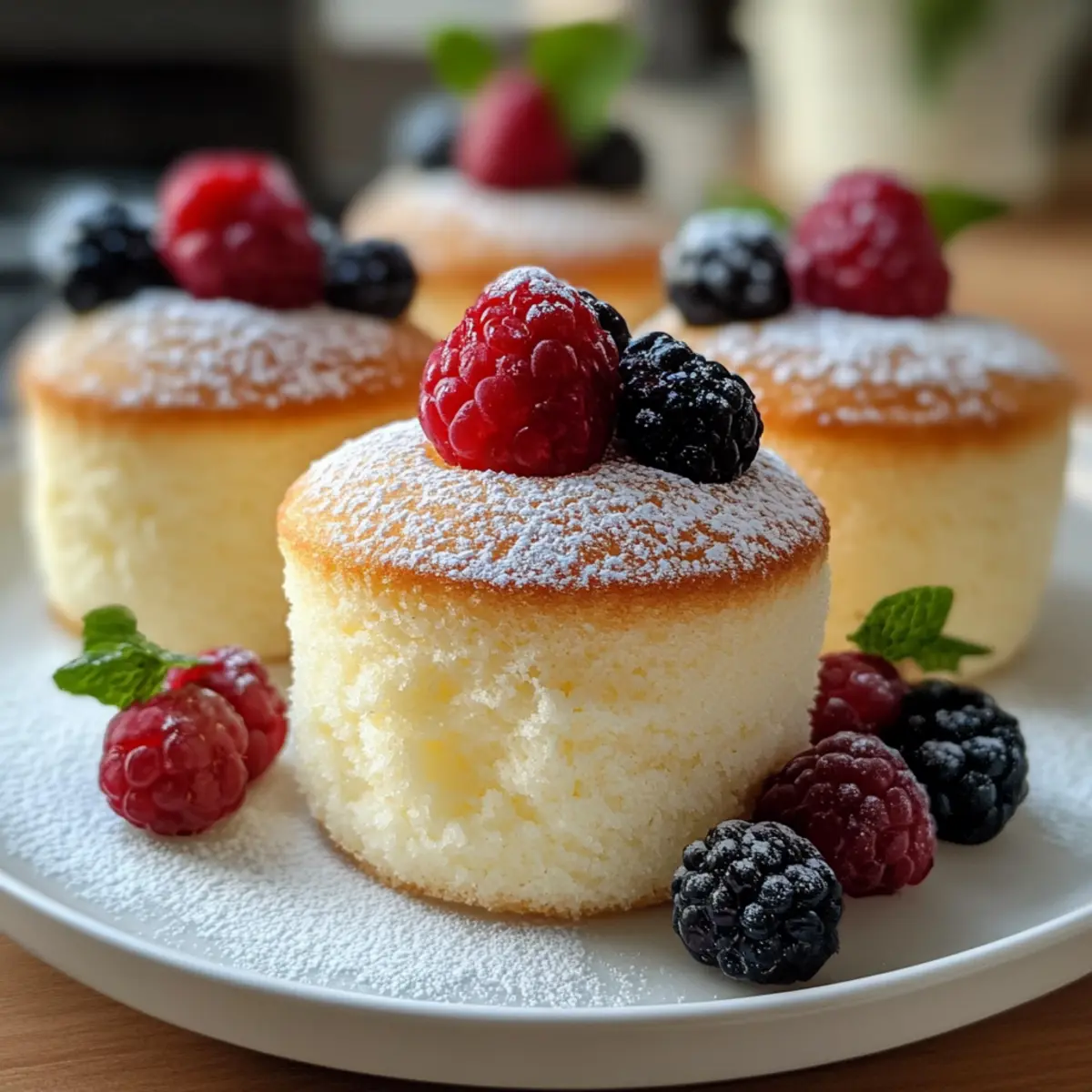 Fluffige japanische Baumwollkäsekuchen-Cupcakes leicht gemacht