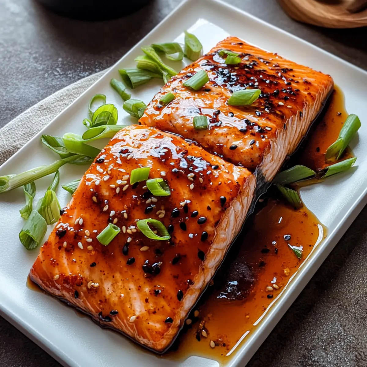 Gochujang-Lachs mit süßem und herzhaftem Glasur