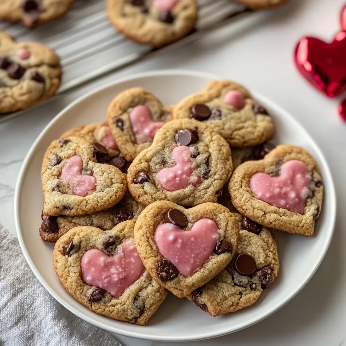 Herzförmige Schokoladenkekse in 30 Minuten