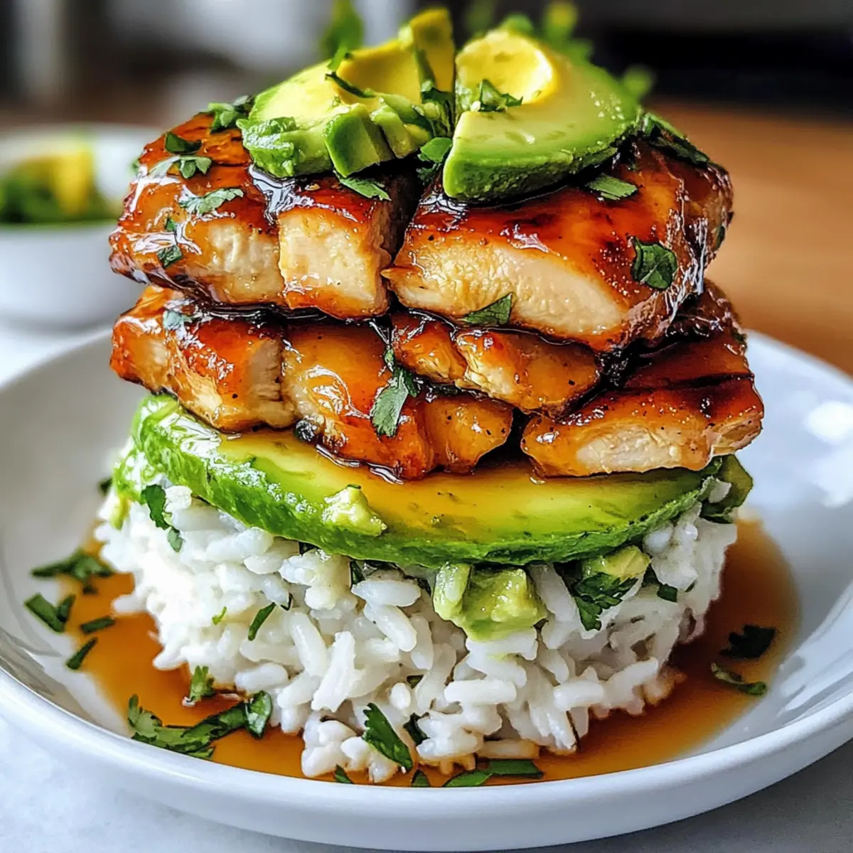 Honig-Limetten-Hühnchen und Avocado-Reis Genuss