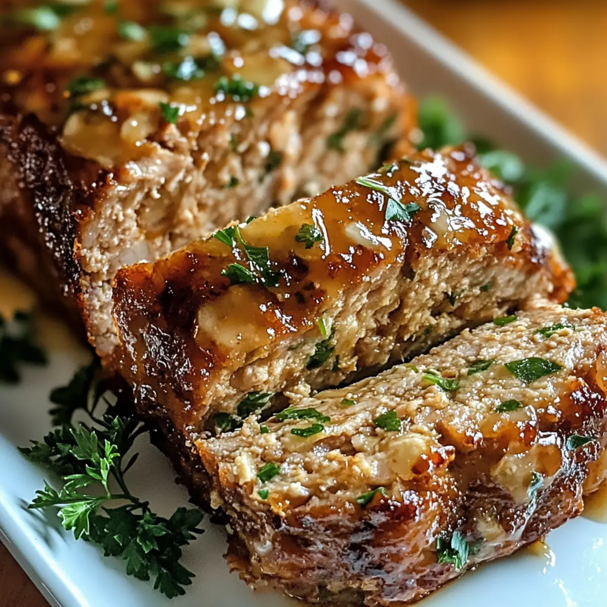 Saftiger Knoblauch-Parmesan-Hühnchen-Fleischlaib Genuss