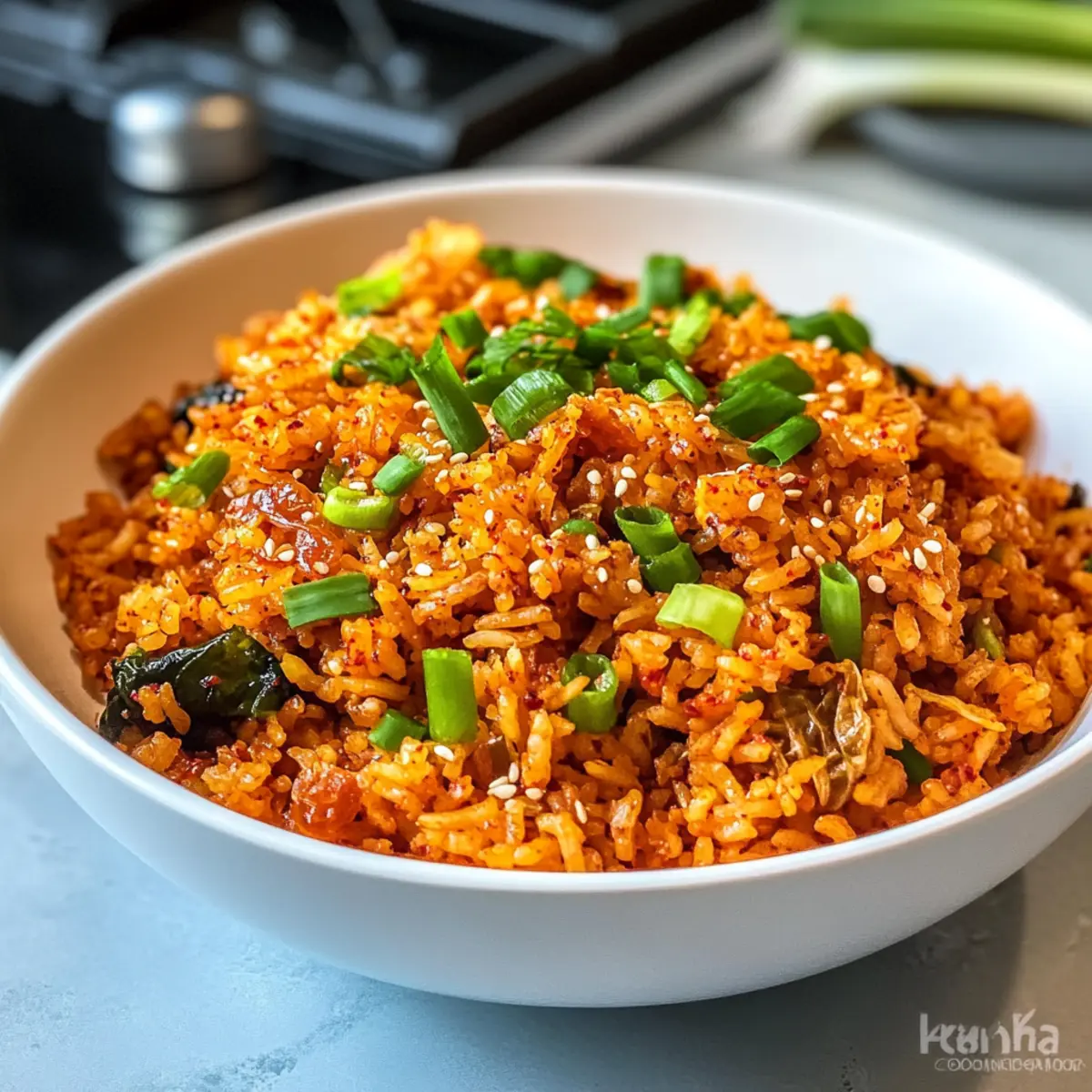 Vegan Kimchi gebratener Reis für jeden Abend