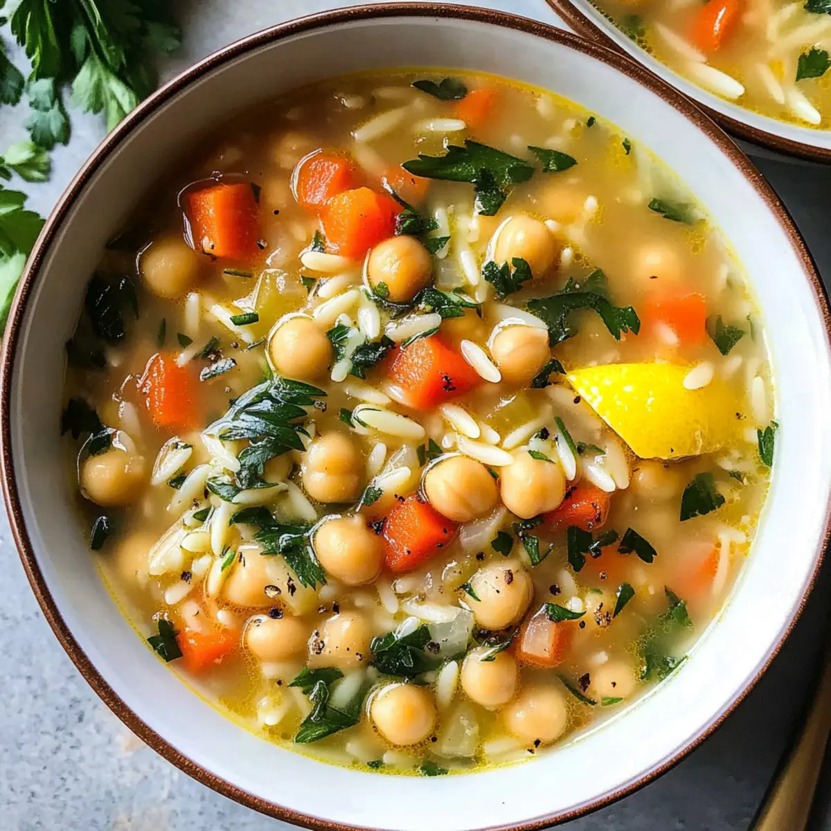 Zitronige griechische Kichererbsensuppe für jeden Tag