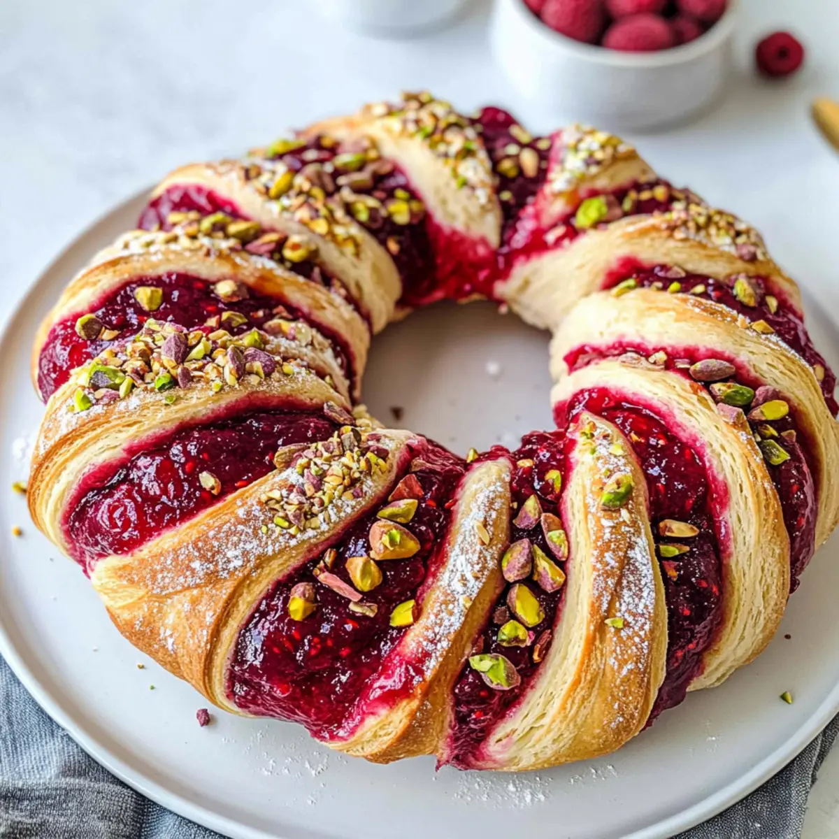 Himbeer- und Pistazienkranz Rezept für Festtage