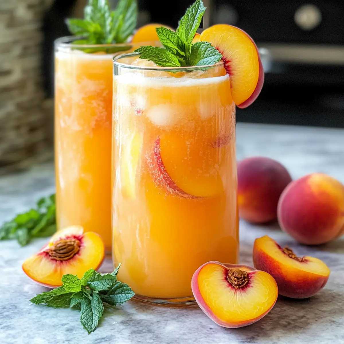 Erfrischende Pfirsichlimonade für heiße Sommertage