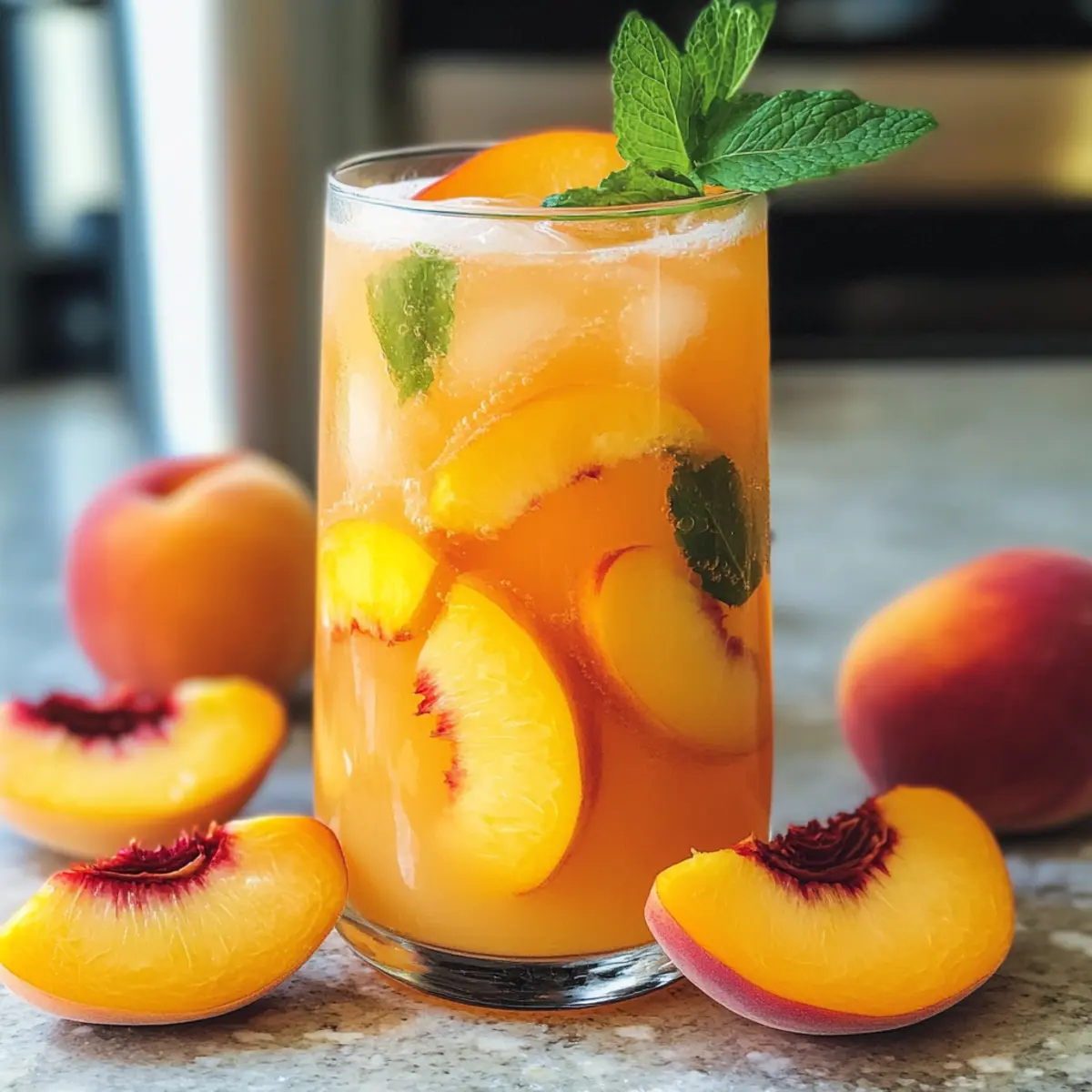 Erfrischende Pfirsichlimonade für heiße Sommertage