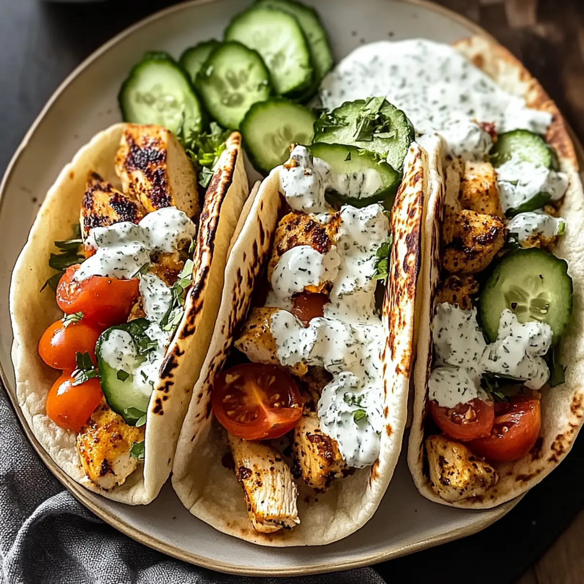 Blechpfannen-Hühnchen-Pitas mit Kräuter-Ranch Freude