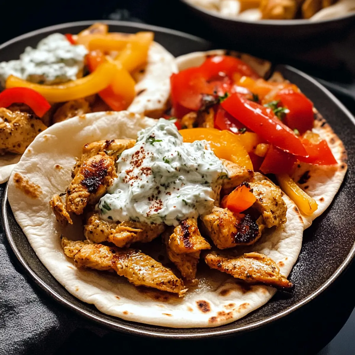Blechpfannen-Hühnchen-Pitas mit Tzatziki für Genuss