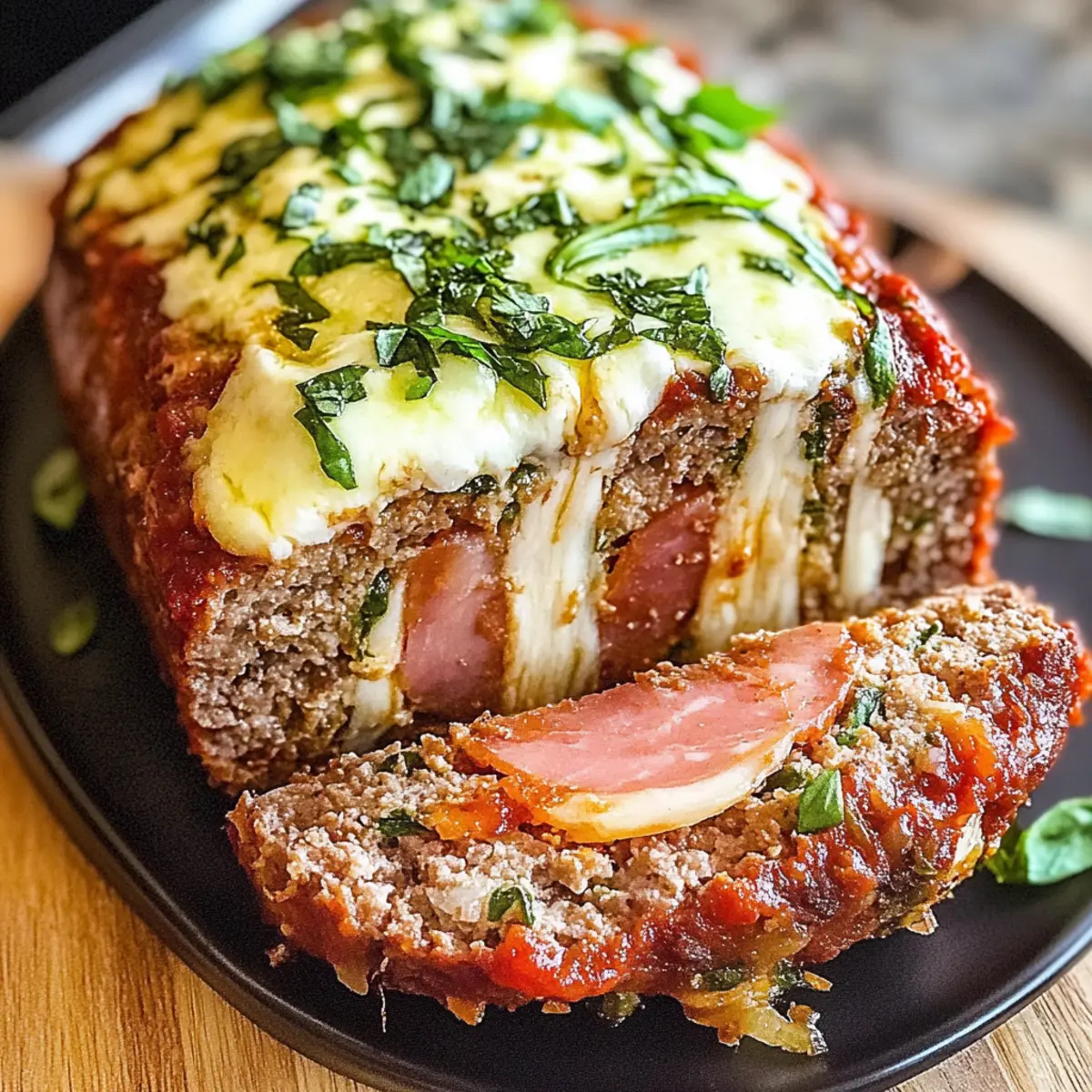 Sizilianischer Hackbraten mit Schinken und Mozzarella