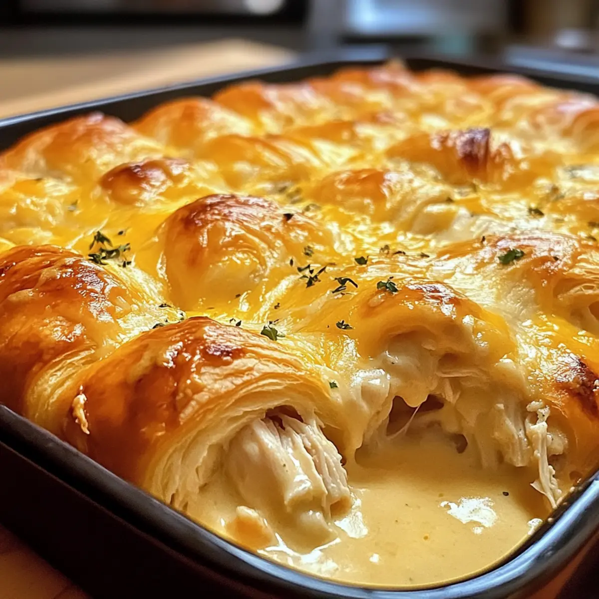 Käse Hähnchen Croissant Auflauf einfach gemacht