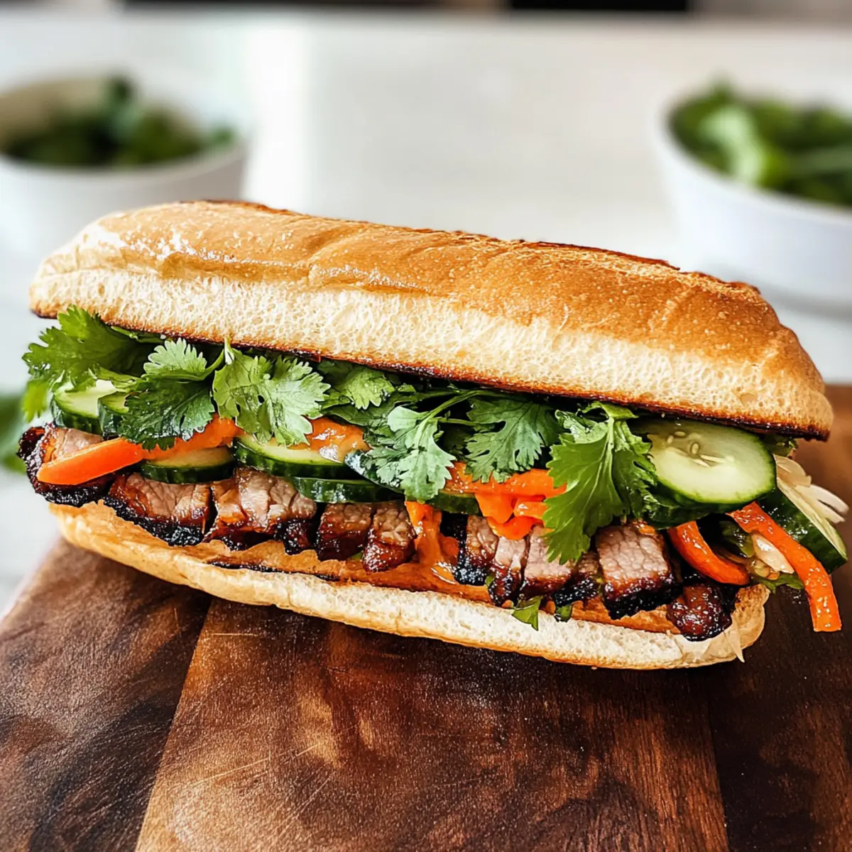 Bahn Mi Sandwich als perfektes Hausgemachtes Mittagessen