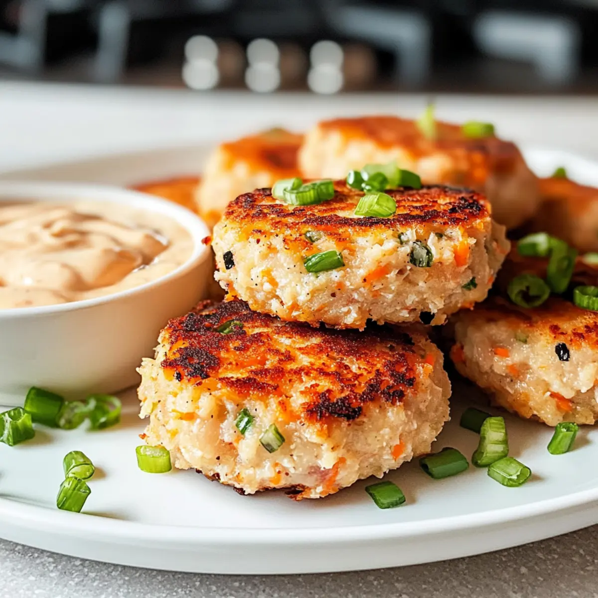 Würzige asiatische Thunfischkuchen mit scharfer Mayonnaise