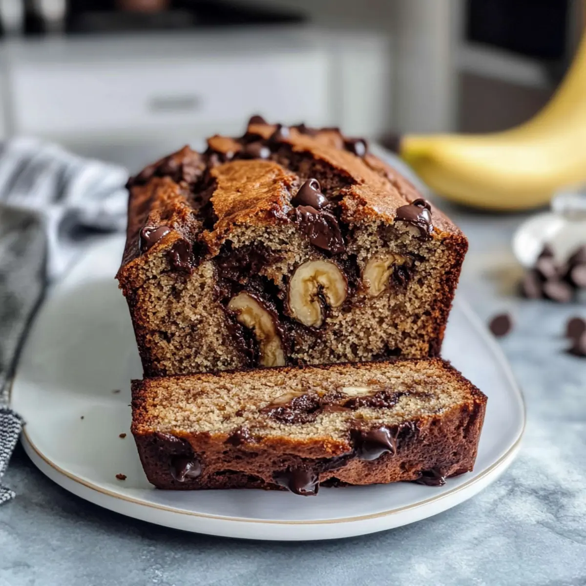 Schokoladenstückchen Bananenbrot für Genießer