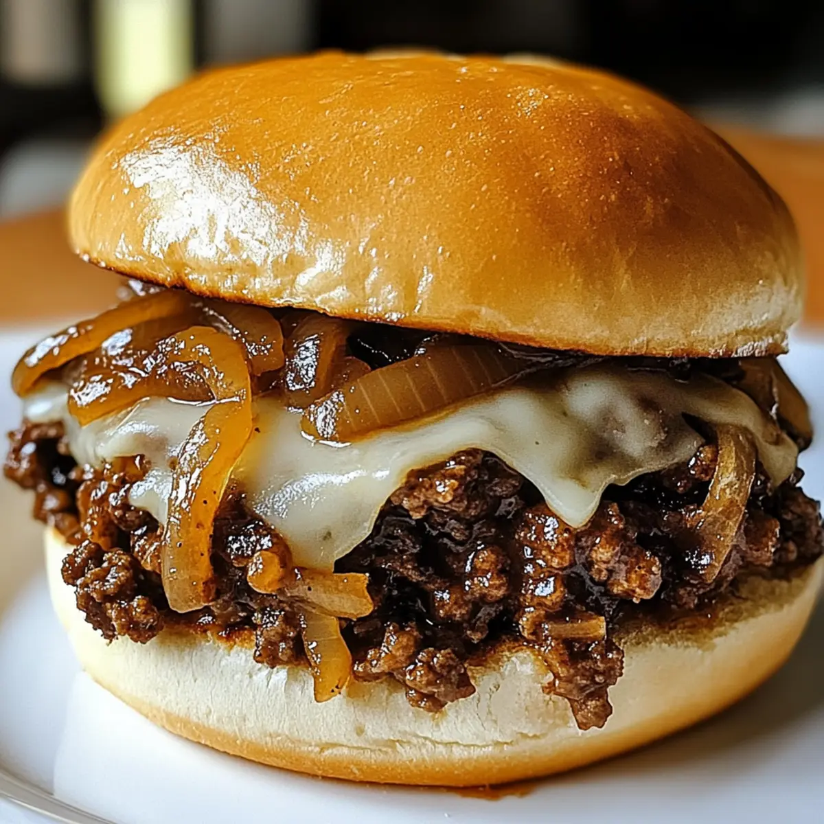 Französische Zwiebel Rindfleisch Sloppy Joes ganz leicht