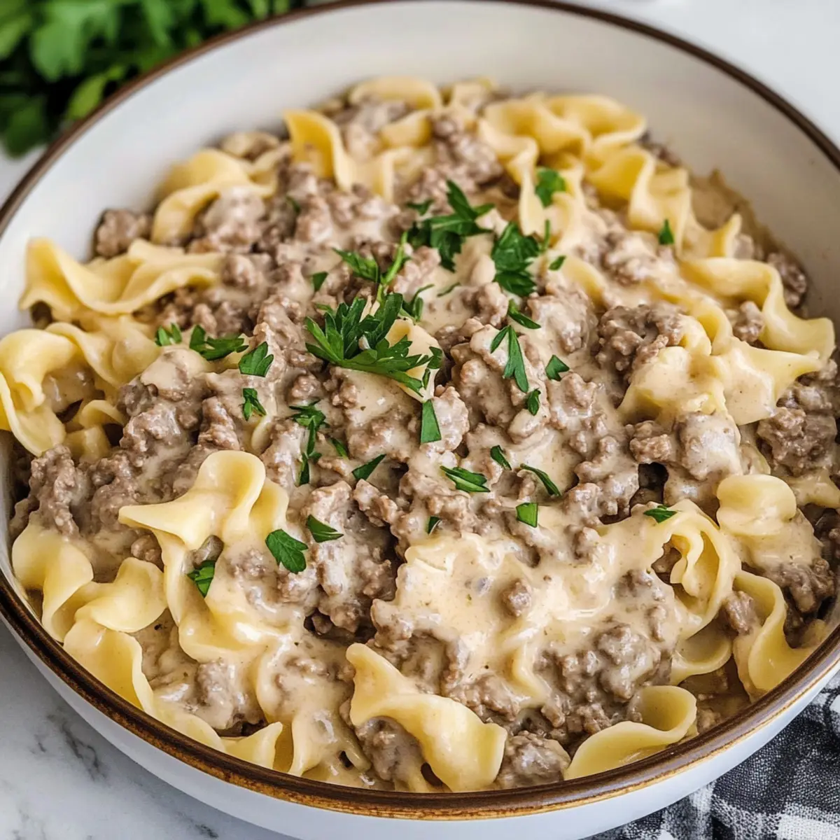 Schnelles Hamburger Stroganoff Rezept für die Familie