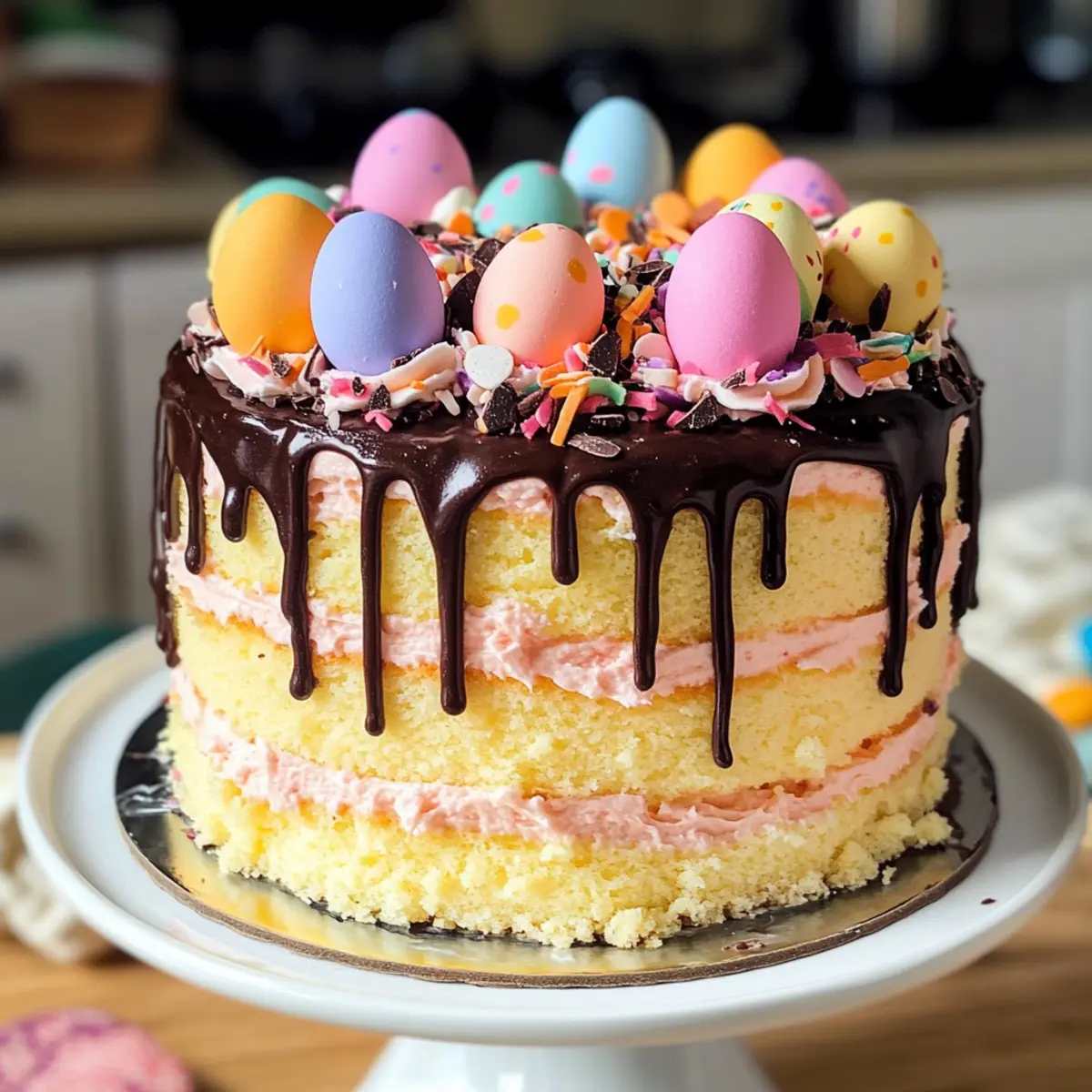 Mini-Ei-Oster-Drip-Torte für ein buntes Fest