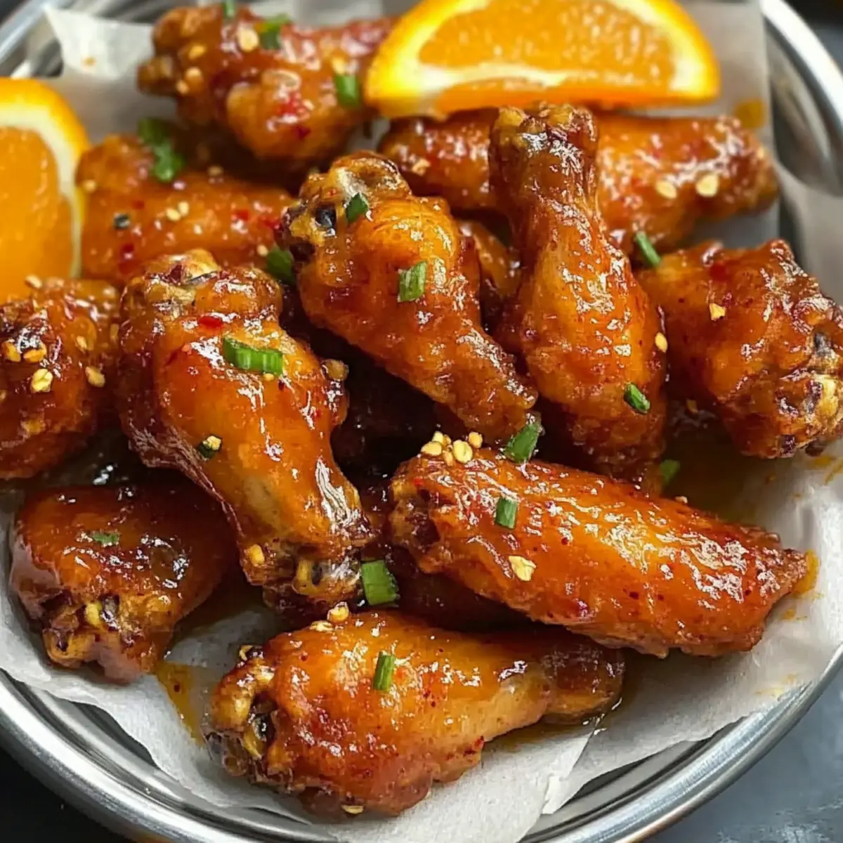 Saftige Orange Pfeffer Hähnchenflügel selbstgemacht