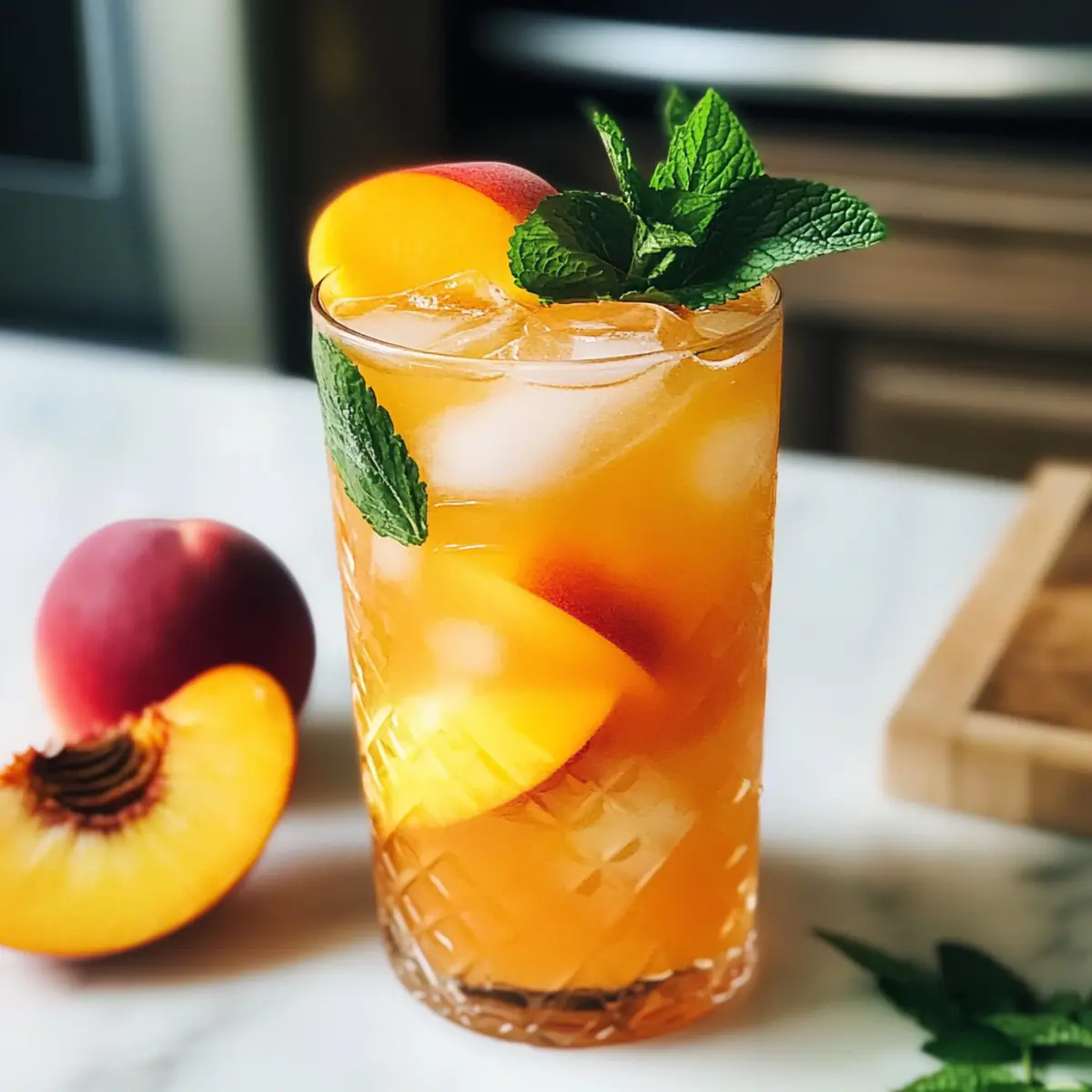 Pfirsich-Rosen-Spritzer: Erfrischendes Sommergetränk