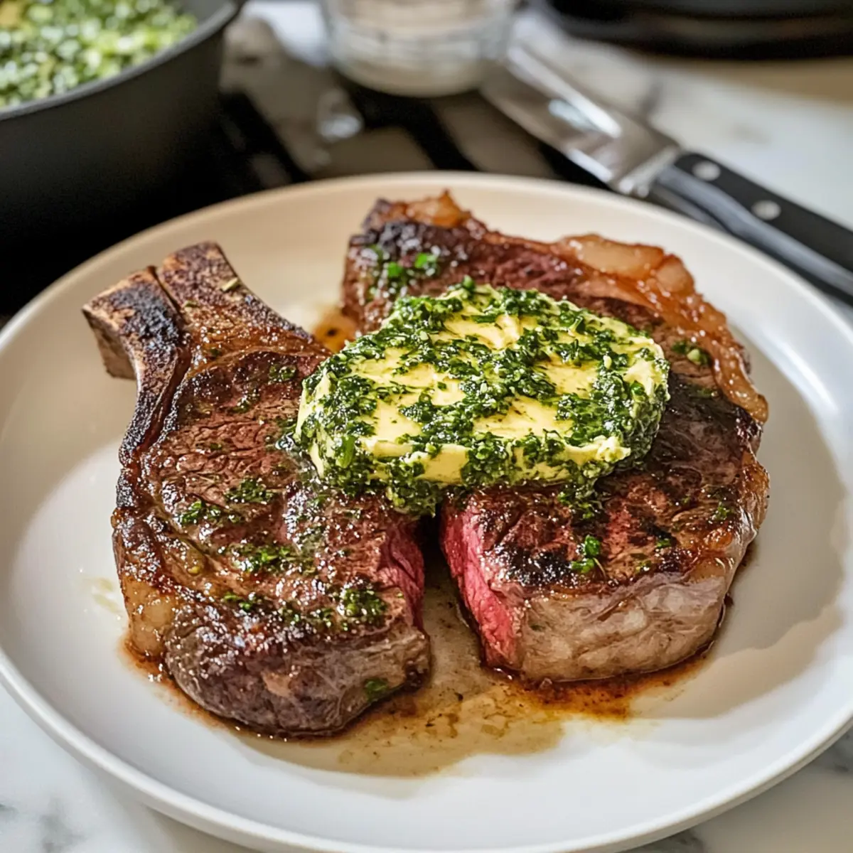 Perfekt gebratener Steak mit Knoblauchbutter zubereiten