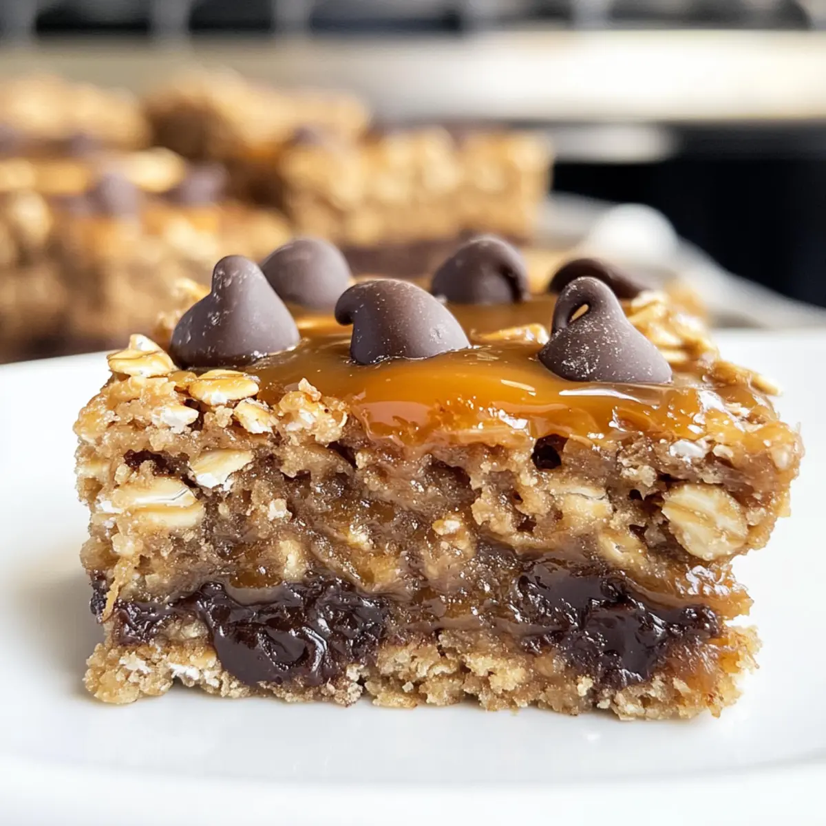 Gesalzene Karamell-Schokoladenstückchen-Haferkeksriegel genießen!