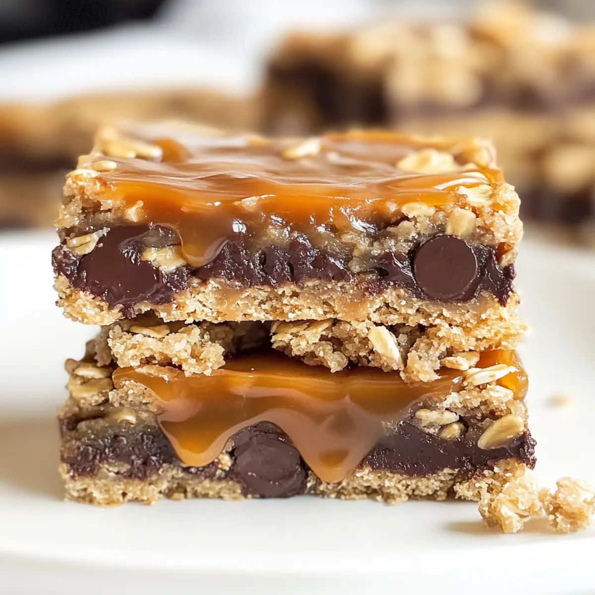 Gesalzene Karamell-Schokoladenkeks-Oat-Bars genießen