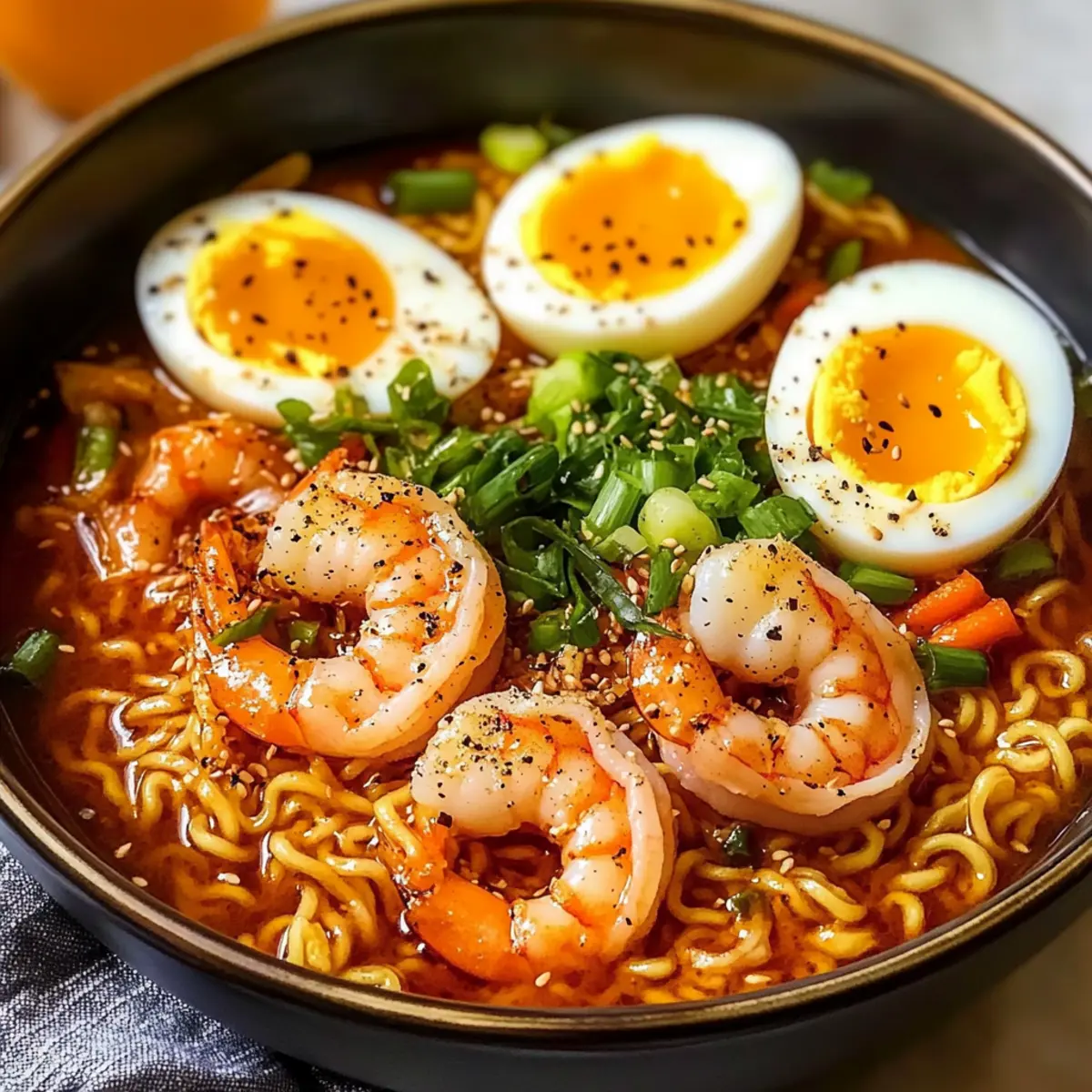 Scharfe Garnelen Ramen Nudeln: Schnell und Lecker