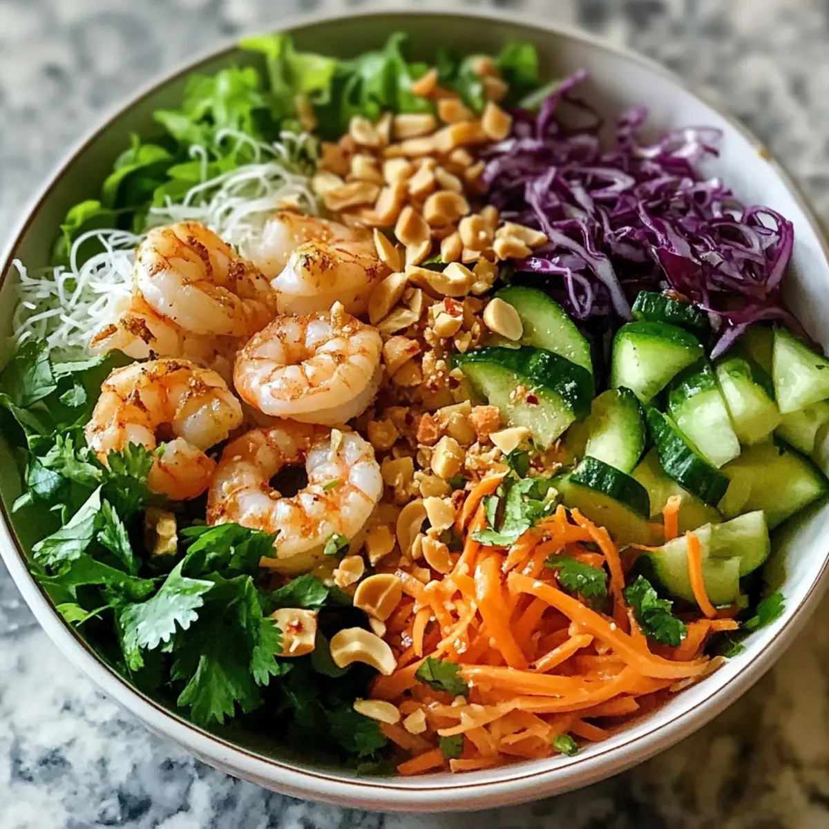 Frühlingsrollen-Salat mit Erdnussdressing genießen