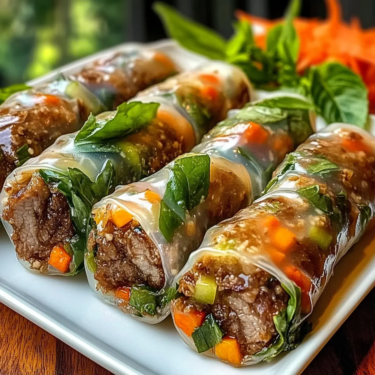 Basilikum-Rindfleisch-Rollen in 30 Minuten zubereiten