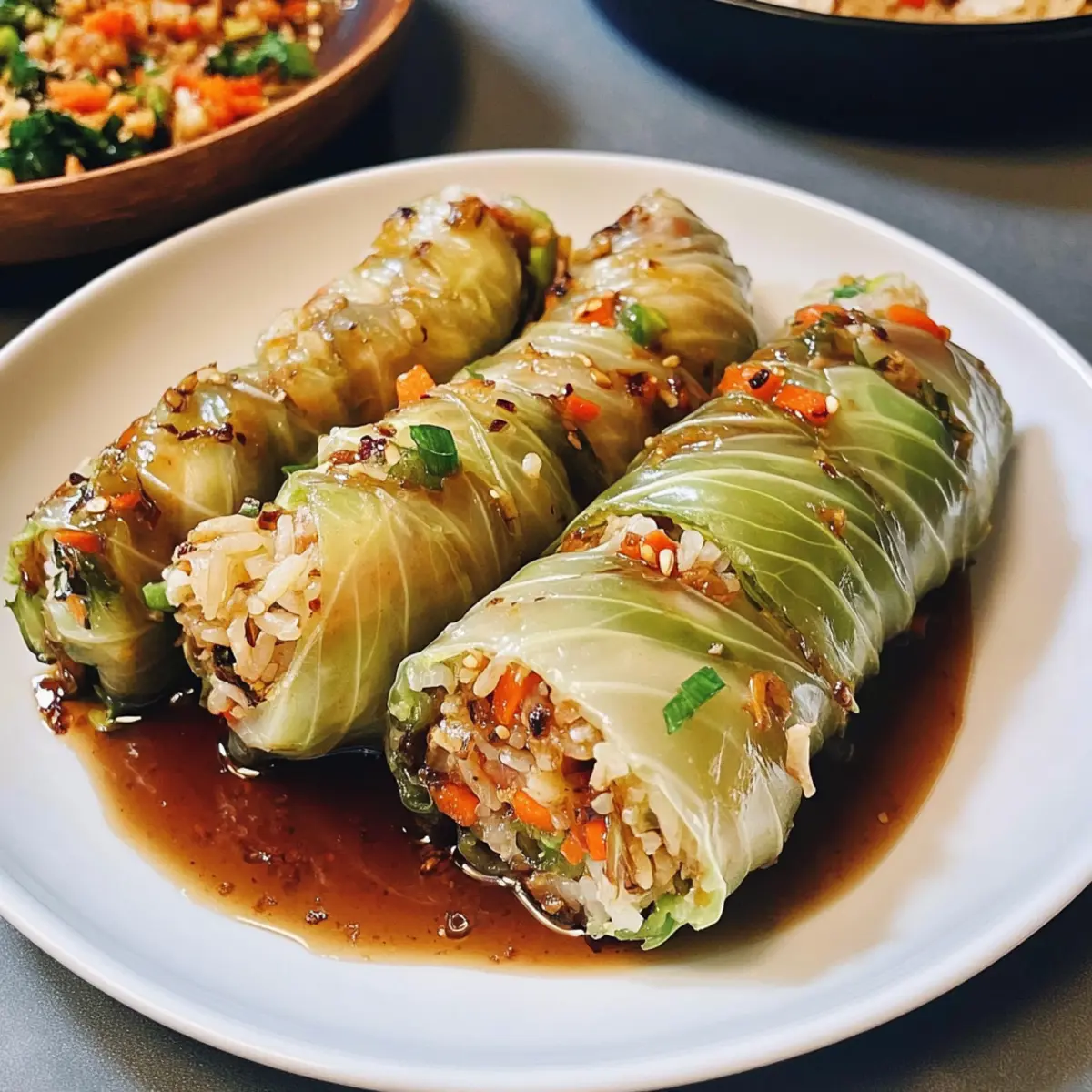 Vegane Kohlrouladen mit herzhaftem Dip