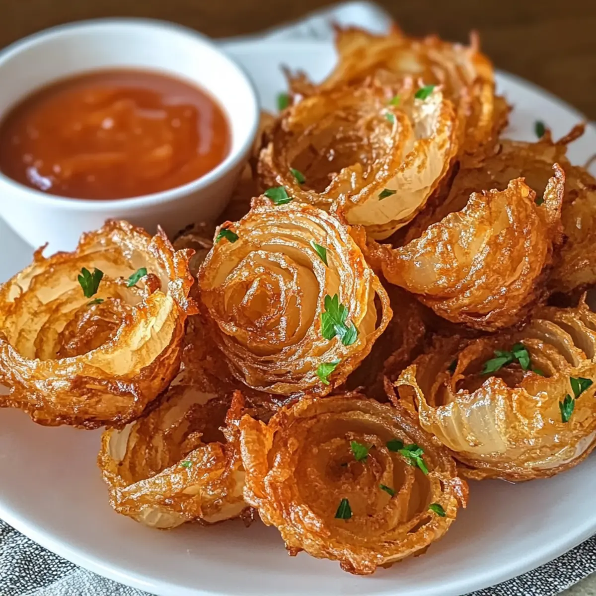 Luftfritteuse knusprige Mini-Blooming-Onions einfach genießen