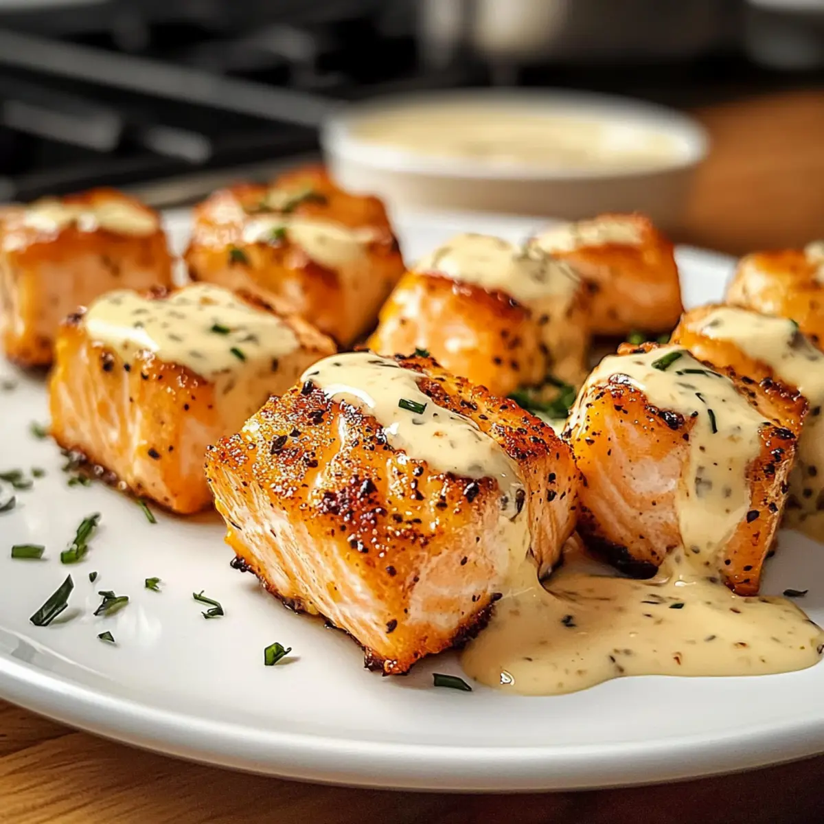 Gebackene Bang Bang Lachs Bissen leicht gemacht