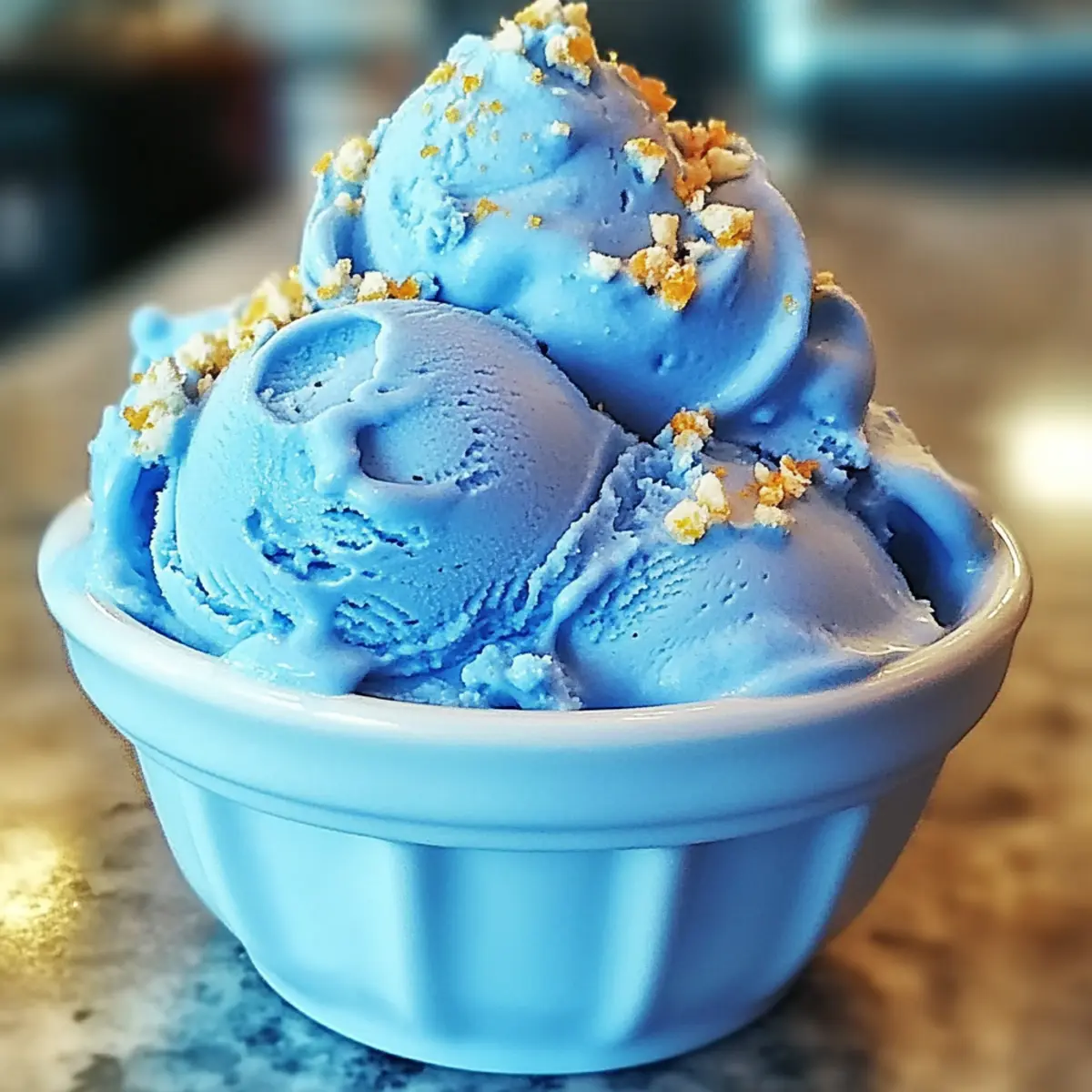 Blaue Mond-Eiscreme für den perfekten Sommergenuss